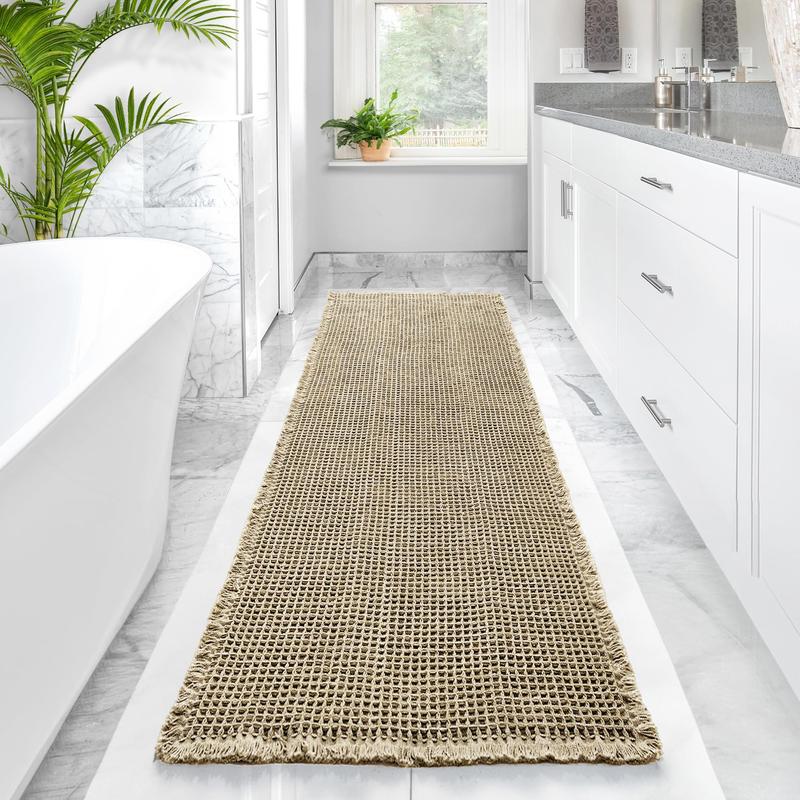 Deconovo Upgraded Waffle Runner Rugs, Non-Slip Bath Mats, Soft & Durable Carpet for Multiple Rooms bath rug