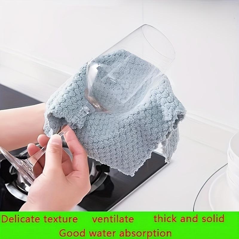 Random Color Kitchen Cleaning Cloth (10pcs), Durable Absorbent Towel for Easy Stain and Grease Removal, Multifunctional Household Dishwashing Rag Set