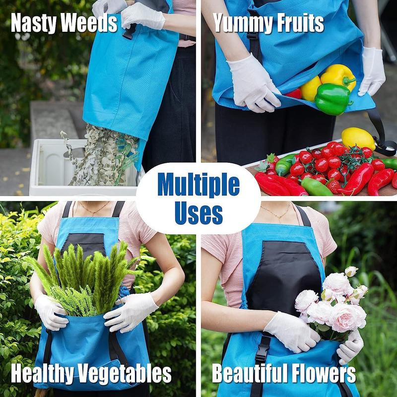 Adjustable Garden Apron, Oxford Cloth Garden Harvest Apron with Pocket, Outdoor Picking Apron, Gardening Apron, Home Care Supplies