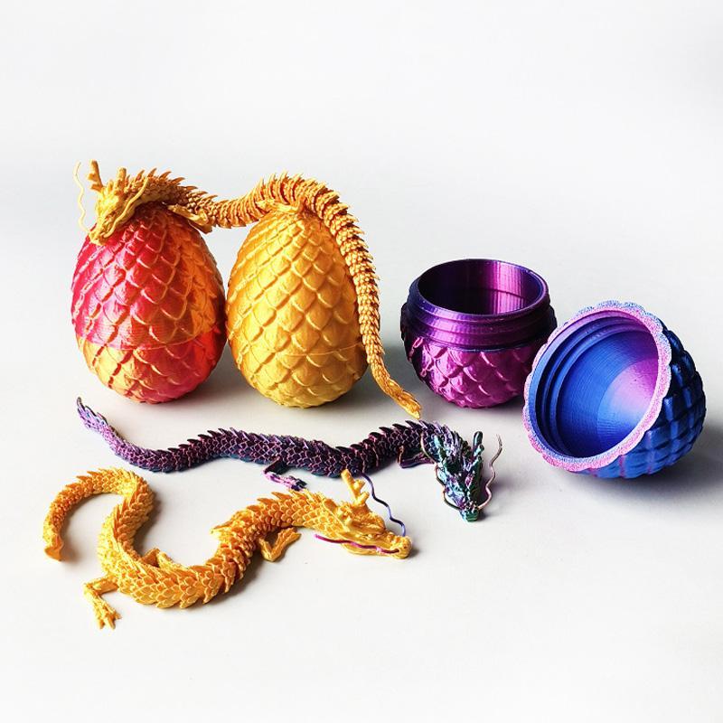 3D Printed Mini Dragon & Egg Set, 2 Counts 6 Counts Creative Desktop Ornament, Home Decor for Living Room Bedroom Office, Unique Gift Decoration