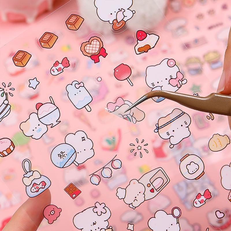 Cute Pet Pattern Sticker, 12pcs set Waterproof Self Adhesive Decor Paper, Decor Sticker for Gift Greeting Card & Water Bottle & Laptop