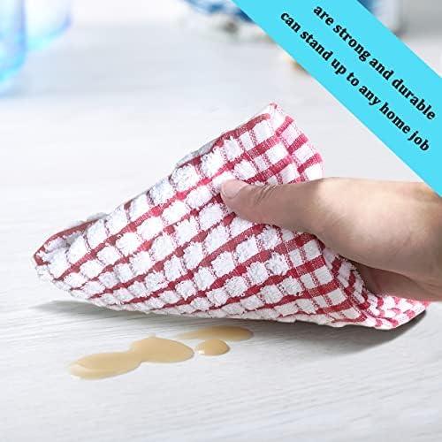 Kitchen Dish Towels, 16 Inch X 25 Inch Bulk Cotton Kitchen Towels, 6 Pack Dish Cloths for Dish Rags for Drying Dishes Clothes and Dish Towels Cleaning