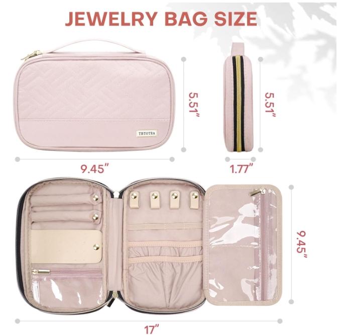 Large capacity jewelry storage bags, necklaces, earrings, rings, bracelets watch bags, travel jewelry bags purple multi-function Organiser christmas 2024 ornament