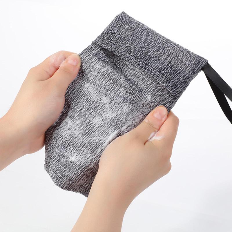 Foam Net Soap Bag, 2 Counts Portable Soft Smooth Skin Foam Soap Bag, Bathing Accessories for Home Bathroom Salon Hotel Dormitory