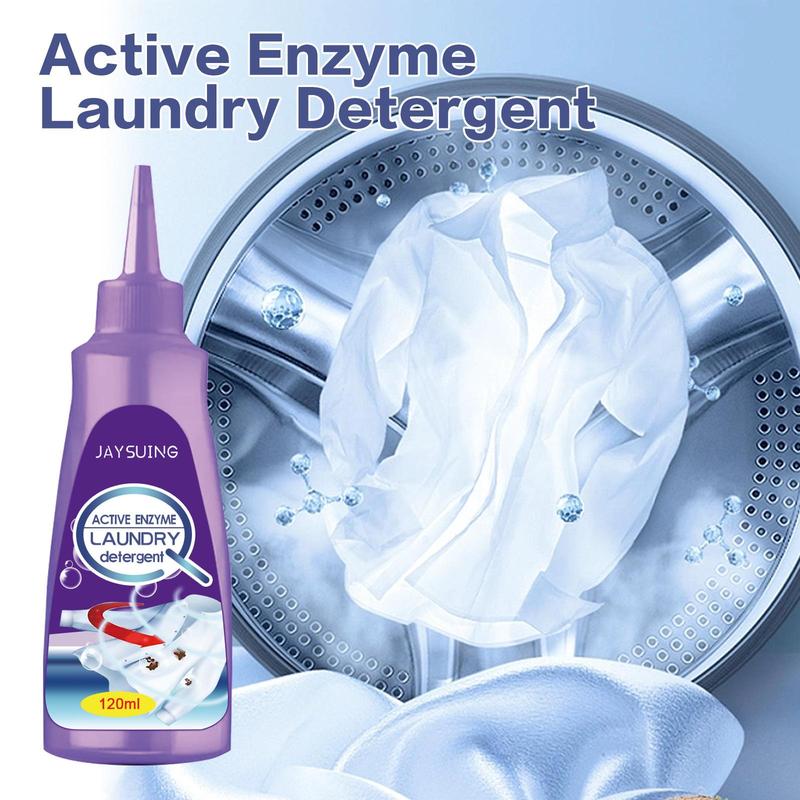 120ml Active Enzyme Laundry Stain Remover for Clothes,Fast Laundry Stain Remover,Active Enzyme Clothing Stain Remover,White Shirt Guardian,Garment Stubborn Stain Cleaner Oil Remover