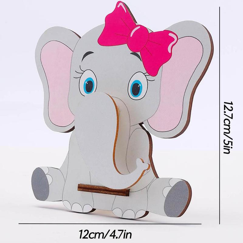 Cute Cartoon Elephant Design Glasses Holder, 1 Count Wooden Glasses Holder, Desktop Storage Rack for Home Office