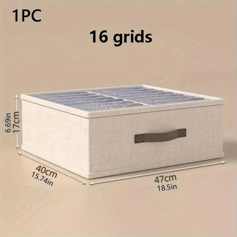 Multi-grid Foldable Clothes Storage Box, 1 Count Wardrobe Clothes Organizer, Household Trouser Storage Container for Home Bedroom