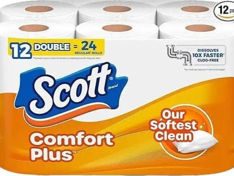 Toilet Paper, 12 Double Rolls, 231 Sheets per Roll, Septic-Safe, 1-Ply Toilet Tissue Pack Bath