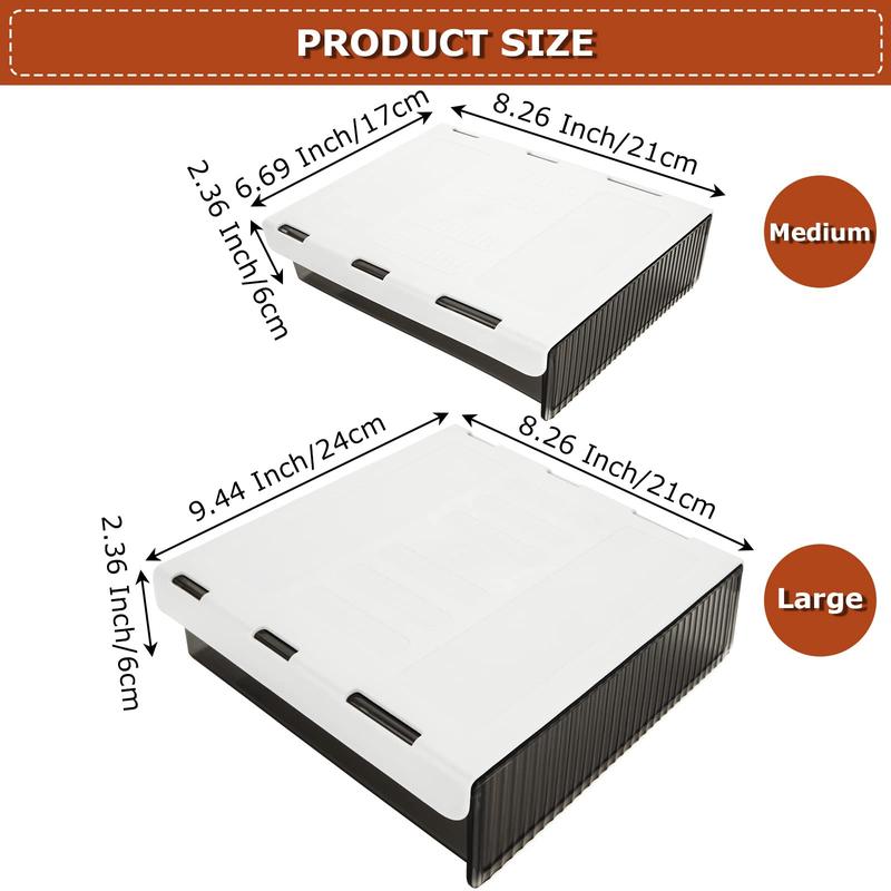 Under-desk Drawer Slide-out Storage Box, Durable Drawer Storage Box, Hidden Under-desk Drawer for Home & Office & School