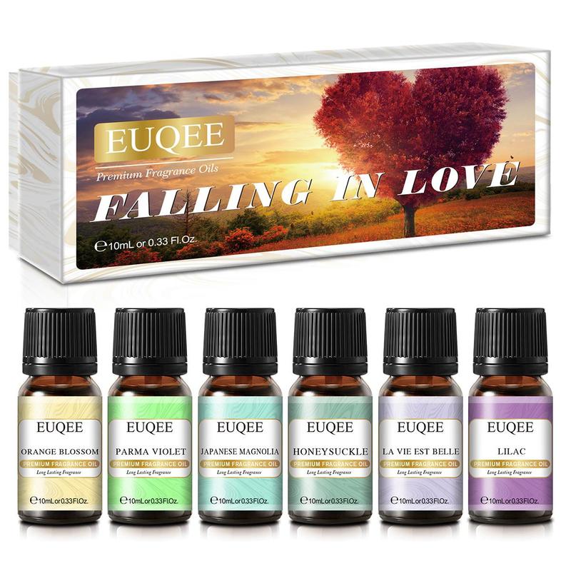 Floral Essential Oil Set, 6counts set 10ml Scented Oils, Aromatherapy Perfume Gift Set, Orange Blossom, Parma Violet, Japanese Magnolia, Honeysuckle, Lilac