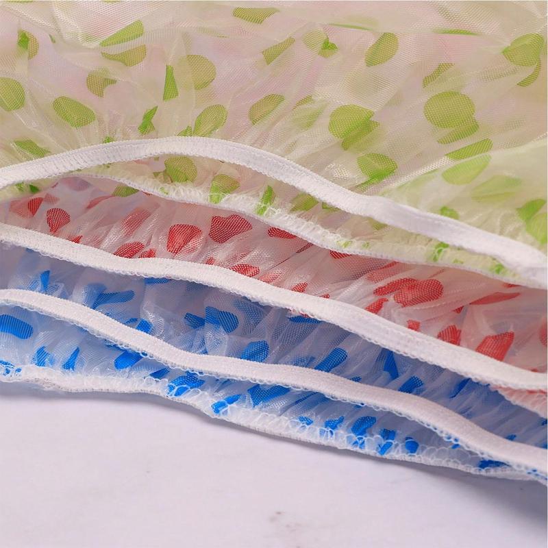 3pcs pack Colorful Dot Pattern Thickened Disposable Bathing Hat, Oil and Dust Proof Adult Bathing Hat, Bathing Supplies