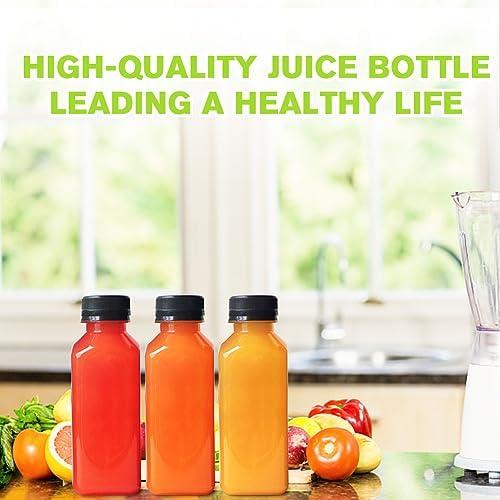 [Fast Shipping] Plastic Juice Bottles with Caps 12 pcs, 12oz Reusable Juice Containers with Tamper Proof Lids Black, Clear Juice Bottles for Juicing, Milk, Smoothie, Drinking, and Other Beverages Christmas Gifts