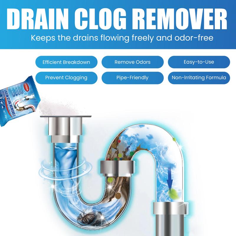 Drain Clog Remover - 6 Pack Drain Cleaner Hair Clog Remover, Powerful Sink Drain Cleaner for Clogged Drain, Easy-to-Use Shower Drain Cleaner, Pipe-Friendly Sink Cleaner and Deodorizer