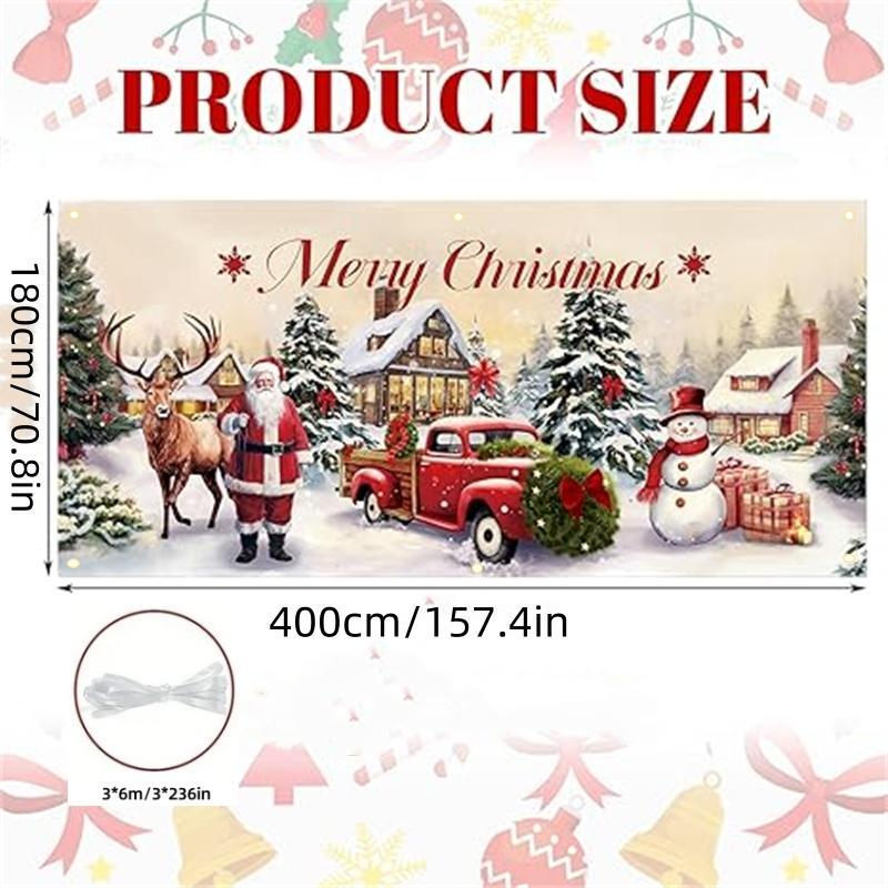 Christmas 2024 Ornament Garage Door Decorating Cover, 1 Set Windproof & Snow Resistant Garage Door Banner, Festive & Party Supplies for Home Decor, Decorations Supplies, Christmas Gift Ideas