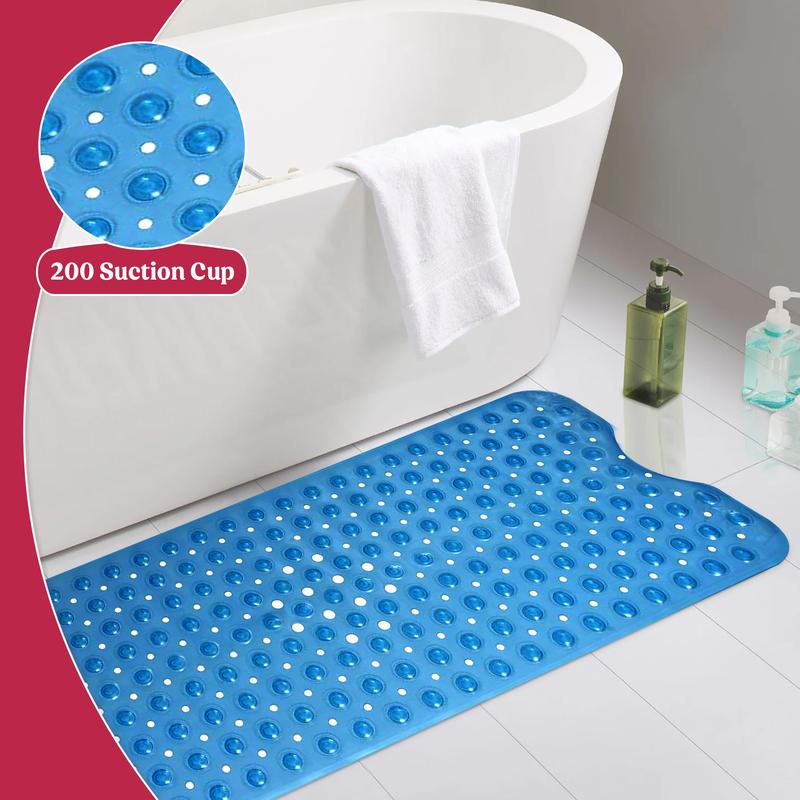 Lux Decor Bathtub Mat - Non Slip Bath Mat for Safe Bathing Experience - Available in 5 Colors - Water-Absorbent - PVC Shower Mat - 40 x 16 inches