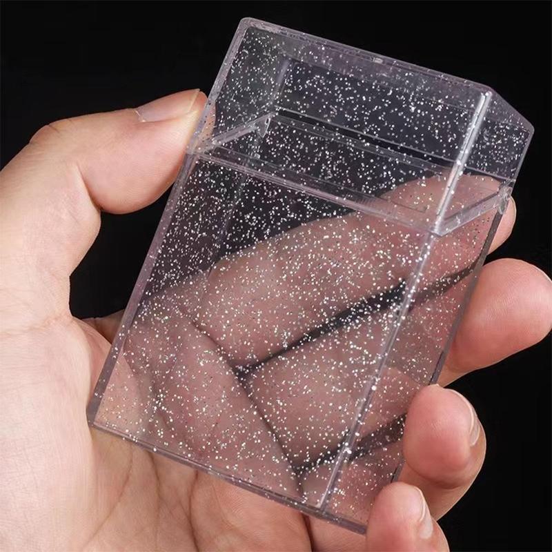 Clear Letter Pattern Cigarette Case, 1 Count Lightweight Reusable Clear Flip-top Box, Dustproof  Cigarette Organizer for Indoor & Outdoor