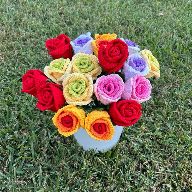 Crochet Roses Flowers - Handmade, Perfect for Home Decor