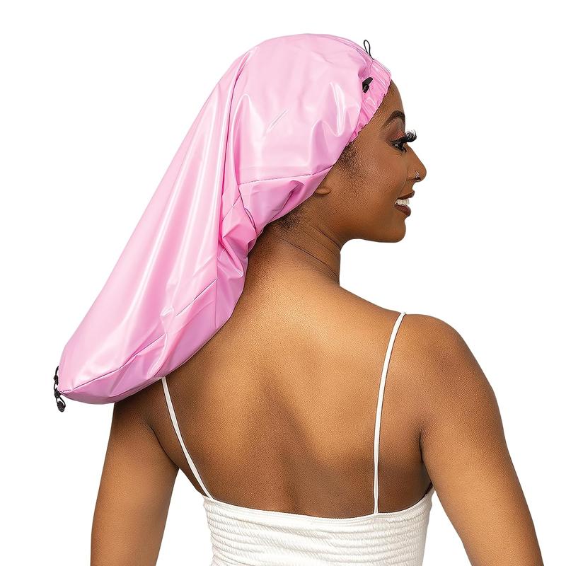 Shower Cap for Extra Long Hair, Braids, Locs, Twists – Waterproof – Snug Fit Guarantees No Leaks – Easy Button Up (Long (22.3