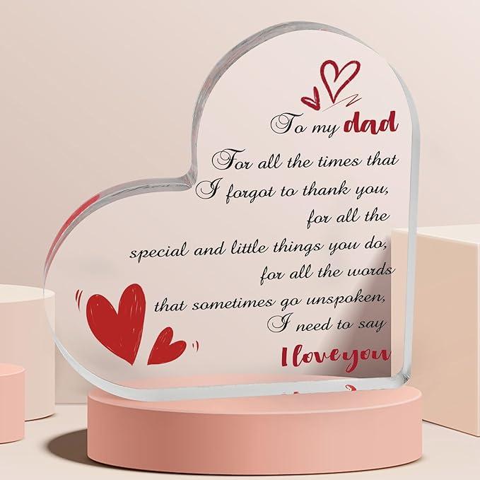 Happy Anniversary Cardinal Gift，Fathers Day Gifts, Dad Birthday Gift, Dad Gifts from Daughter Son, Birthday Gift , Daddy Gifts, Acrylic Plaque Father Gifts for Birthday Christmas Fathers Day Valentines Day Easter (Delicate Style)