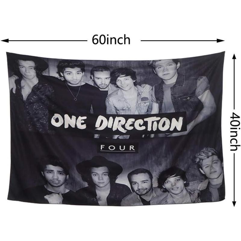 One-Direction TapestryBlack Tapestry 3D Printing HD Poster,Small Tapestry for Living Room Bedroom Dormitory Home Decoration