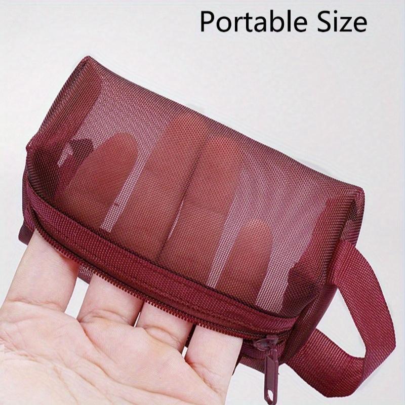 Mesh Outer Layer Cable Storage Bag, 1 Count Portable Small Carry-on Bag for Data Cable & Charger, Makeup Bag, Travel Dorm Cable Organizer