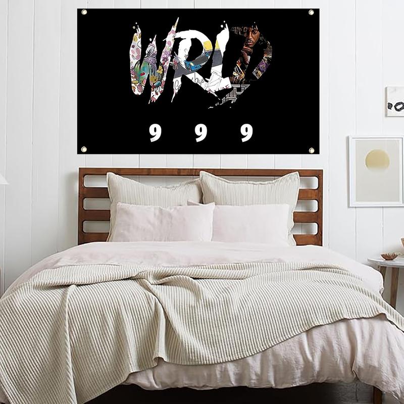 Rapper Tapestry Hip Hop Poster Wrld 999 Wall Art Banner for College Dorm Bedroom and Living Room Home Decor 3x5ft Meme Funny Wall Hanging