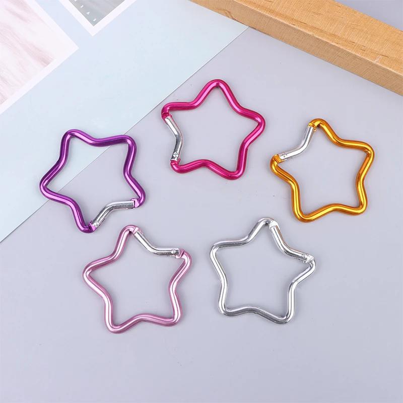 Star Shaped Keychain Hook, 5 Counts Multifunctional Colorful Keychain Hook, Portable Keychain Accessories for Backpack, Home Organizer