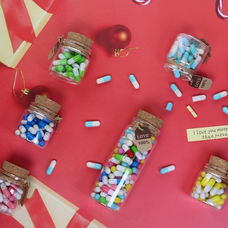 Cute Capsules in a Glass Bottle Lovely Notes Couples Gifts for Him Her Boyfriend Girlfriend Mom Birthday Anniversary Valentines (Mixed Color 90pcs) Cup