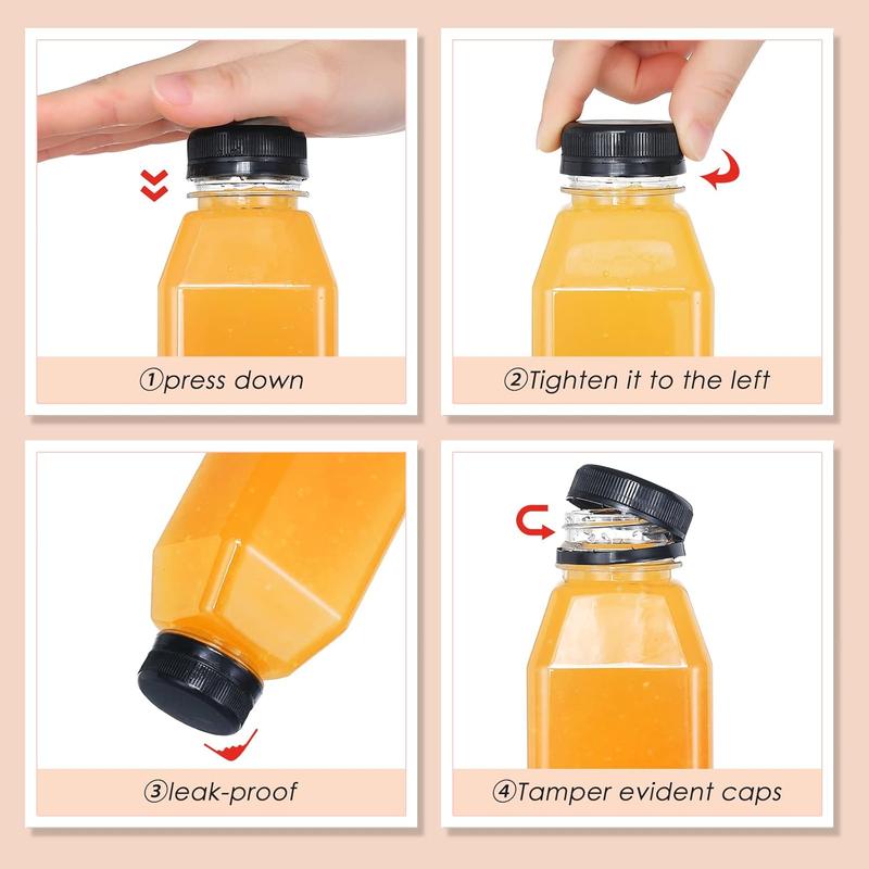 35 count 16oz Plastic Bottles with Caps, Reusable Plastic Juice Bottles with Caps Leak Proof Empty Juicing Bottles Juice Container for Juicing Smoothie Drinking Beverage