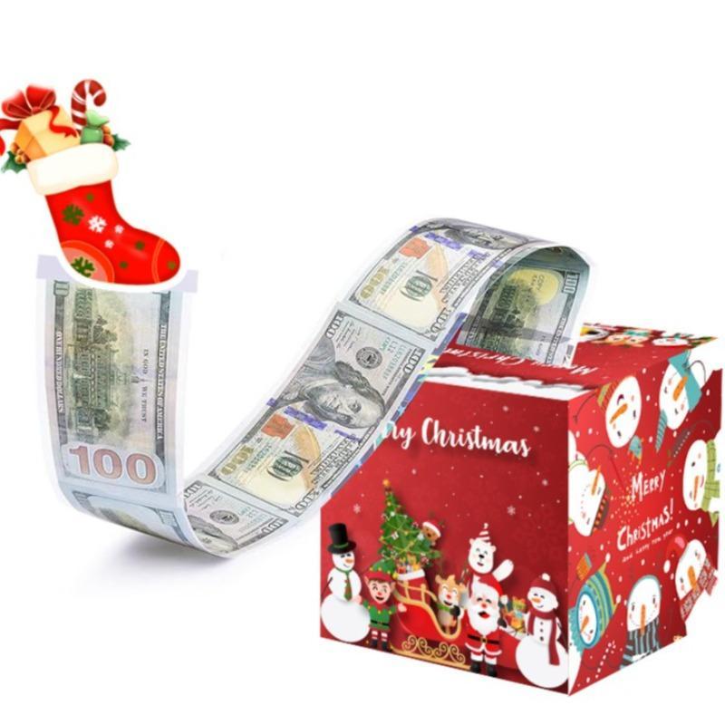 Christmas Themed Money Box, 1 Set Creative Santa Claus Snowman Elk Design Money Box with Clear Bag, Party Gift for Friend & Family, Party Supplies