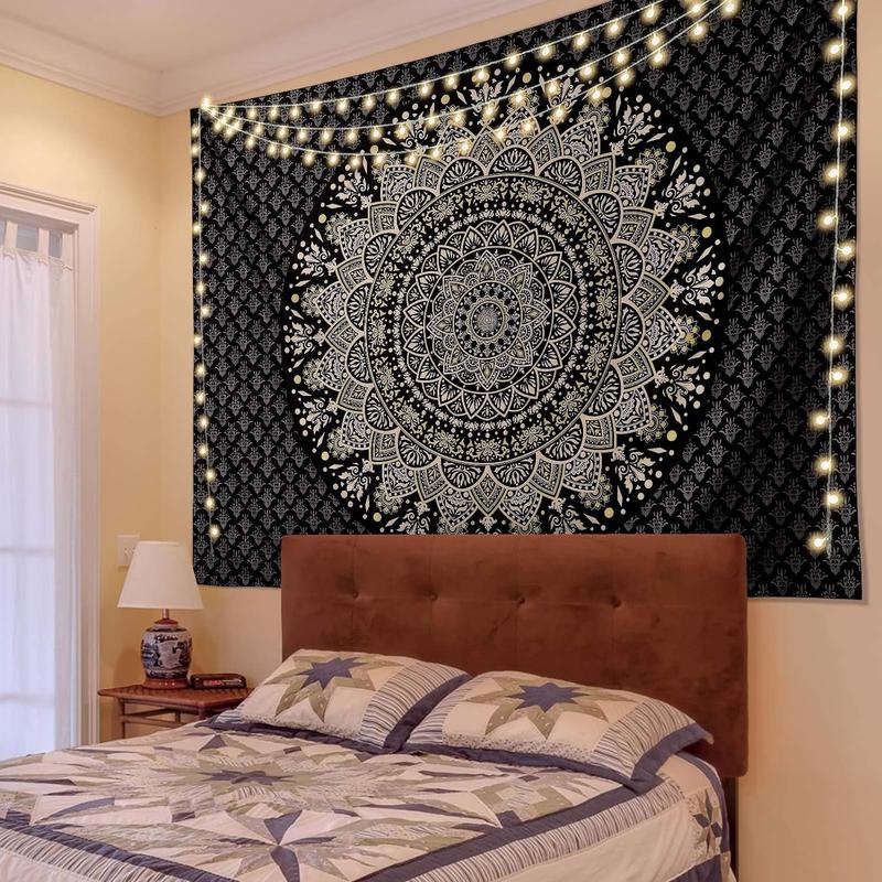 Mandala Tapestry Wall Hanging Psychedelic Aesthetic Indian Hippie Wall Decor Bohemian Wall Art Boho Home Decoration for Bedroom,Living Room