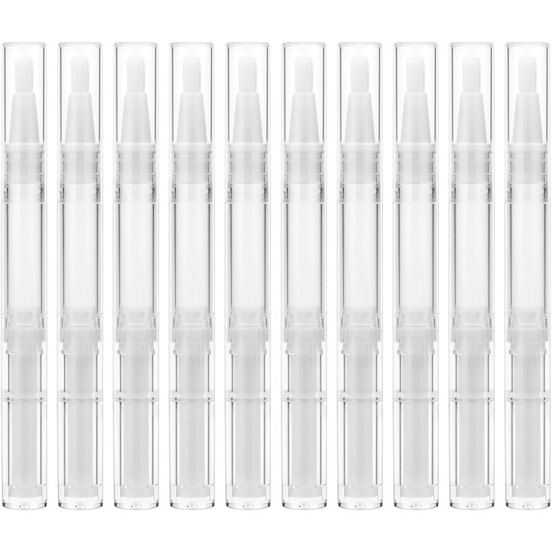 10 Pieces 3ml Transparent Twist Pens, Cuticle Oil Pen Empty Nail Oil Pen with Brush Tip Cosmetic Lip Gloss Container Applicators Eyelash Growth Liquid Tube with 1 Pack 3ml Transfer Pipettes