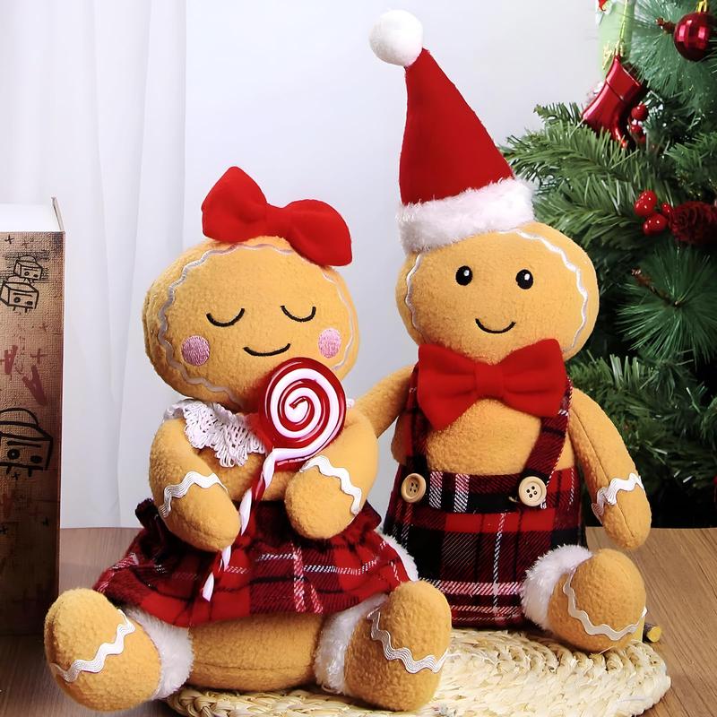 2 Pack Gingerbread Man Christmas Ornaments Indoor Christmas Decorations Home Decor Gingerbread Doll Gift Door Window Table Tree Holiday Christmas Season Decoration