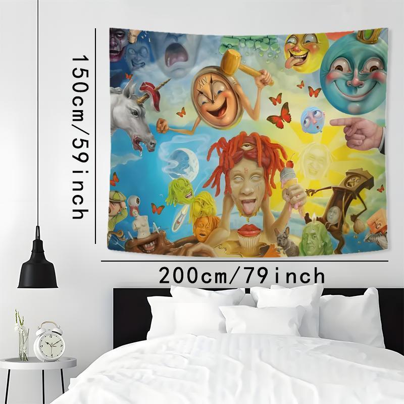 Psychedelic Art Tapestry, Aesthetic Wall Hanging Decor, Hanging Tapestry for Bedroom Home Office Decor, Home Accessories