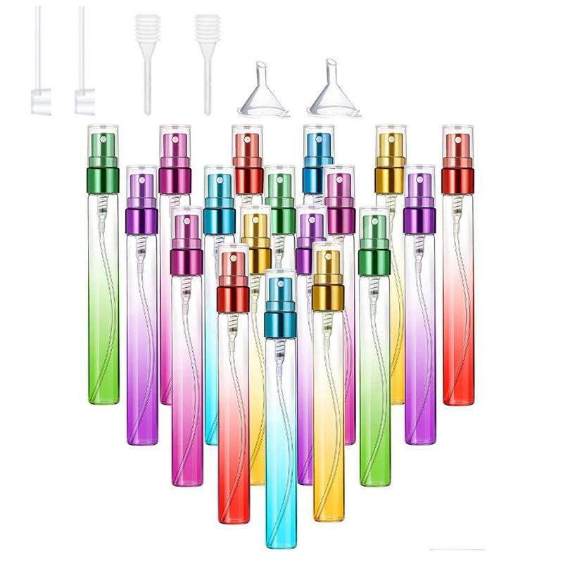 Travel Perfume Atomizer Bottle, 24pcs set Spray Bottles & Funnel & Dispenser & Spring Straws, Mini Refillable Perfume Bottle for Travel, Daily Use