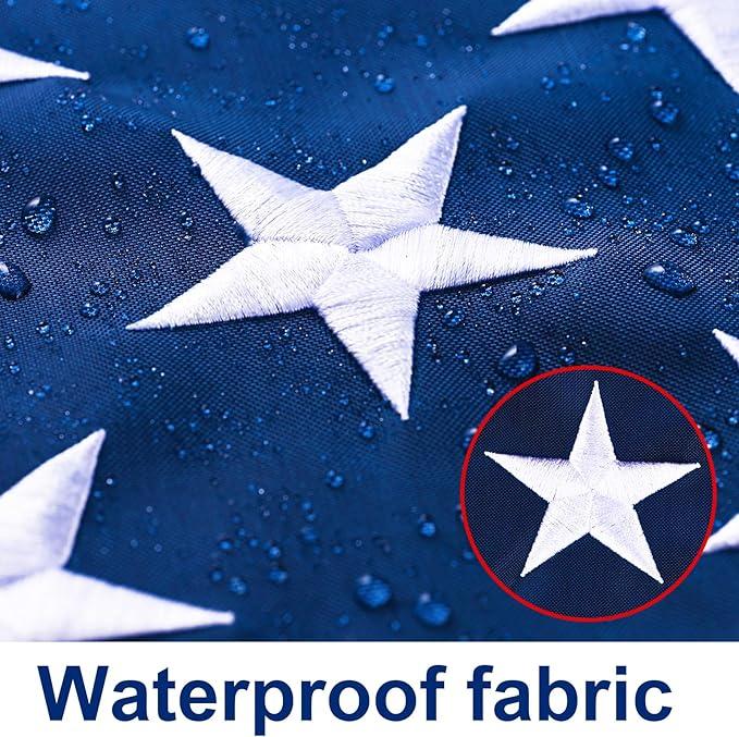 Ultimate American Flag 3x5 FT Embroidered Stars, Sewn Stripes, Durable Brass Grommets, USA Flag for All Weather Conditions Banners Gift Lightweight