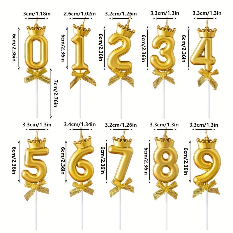 1pc, 0-9 Number Birthday Candles, Number Candle With Crown And Bow Decor Cake Topper Number Candles For Birthday Cakes Wedding Anniversary Graduation Festival Party birthday  banner