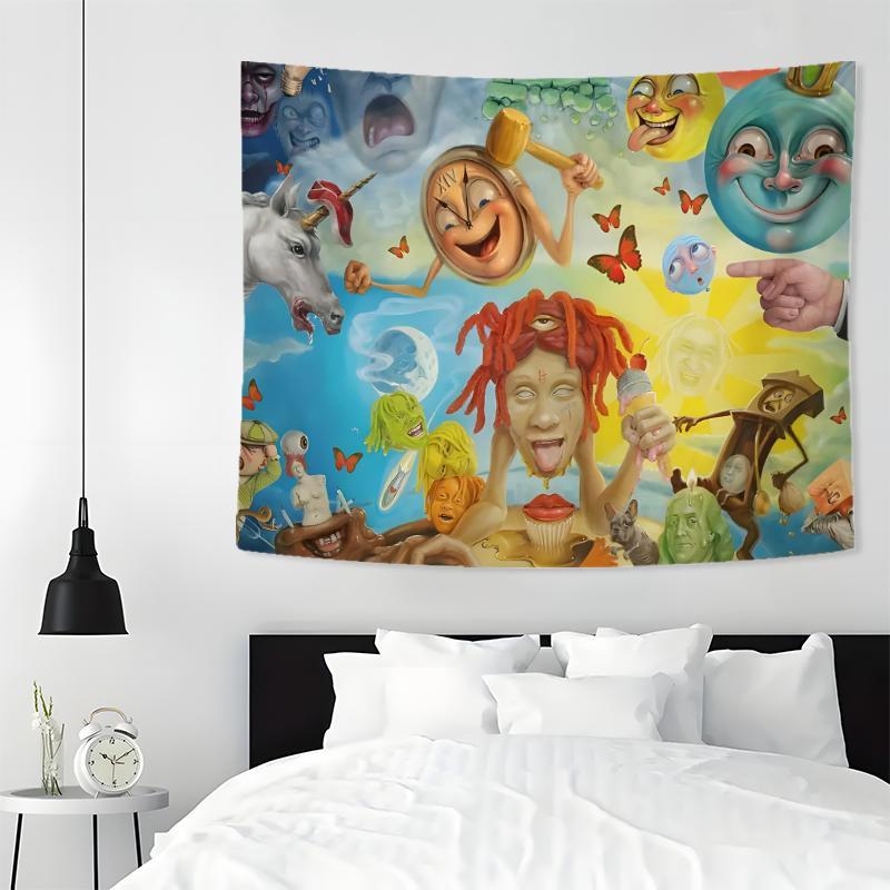 Psychedelic Art Tapestry, Aesthetic Wall Hanging Decor, Hanging Tapestry for Bedroom Home Office Decor, Home Accessories