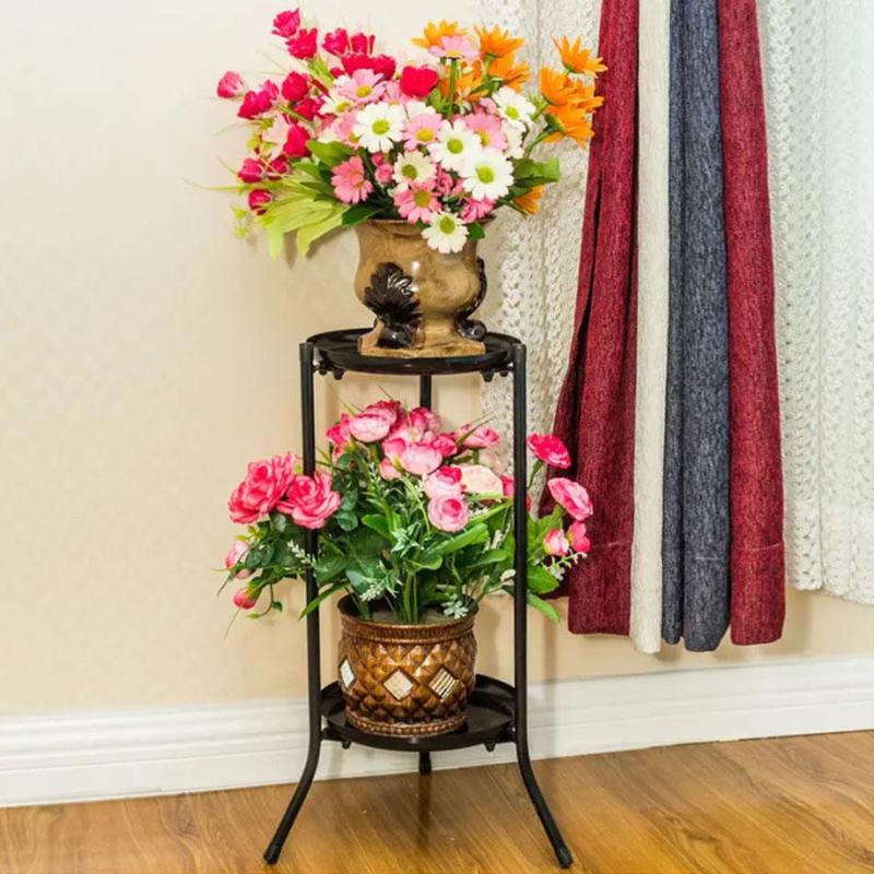 Living Room Furniture Flower Stand, 1 Count Flower Pot Holder, Double-layer Flower Stand, Floor-standing Flower Rack for Home Decor