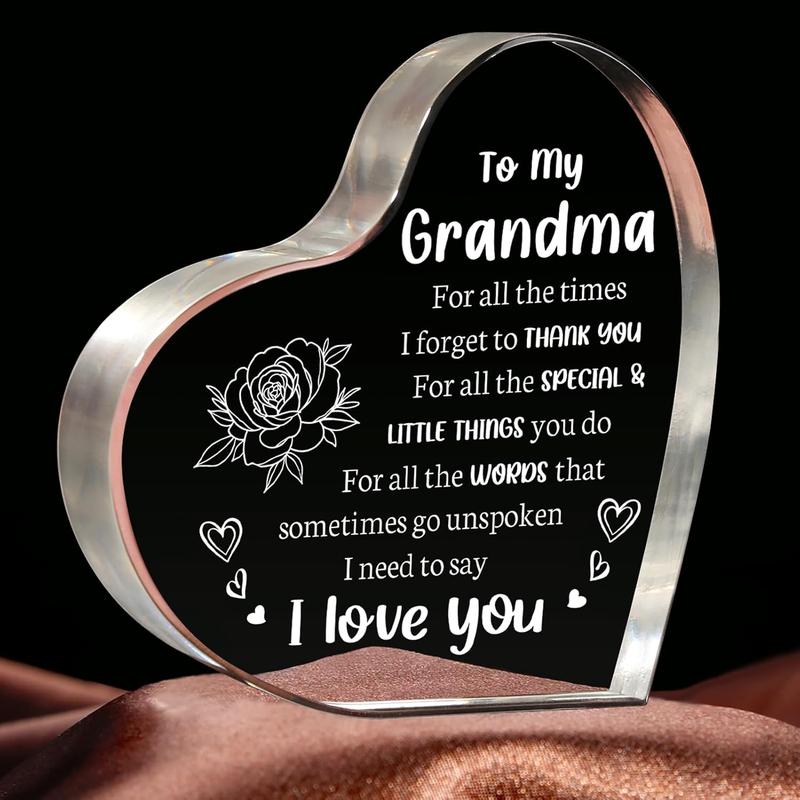 Gifts for Grandma, Grandma Christmas Gifts -  Keepsake 3.9x3.9 Inch -  Grandma Gifts from Grandkids, Valentines Day Birthday Gifts for Grandma Grandmother Gift Ideas