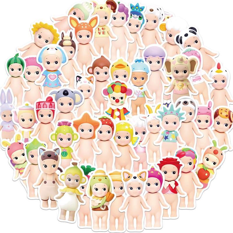 Cartoon Angel Boy & Girl Pattern Sticker, 50pcs set Cute Self Adhesive Decor Paper, Room Decor, Decor Sticker for Gift Greeting Card & Water Bottle & Laptop, Men Gifts