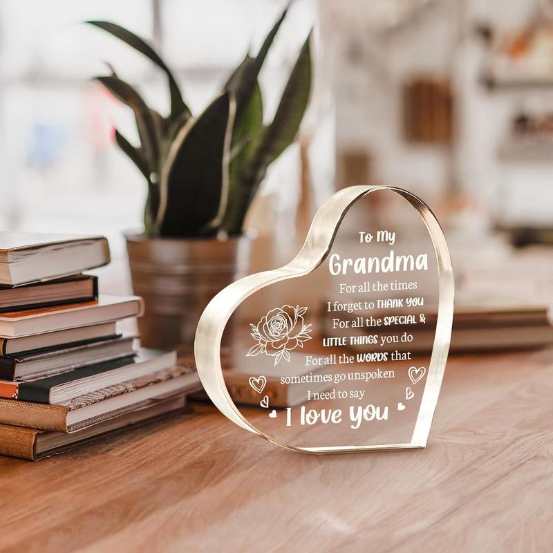 Gifts for Grandma, Grandma Christmas Gifts -  Keepsake 3.9x3.9 Inch -  Grandma Gifts from Grandkids, Valentines Day Birthday Gifts for Grandma Grandmother Gift Ideas