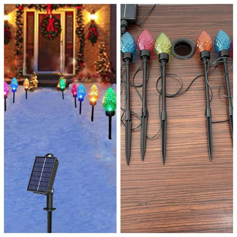 Solar Powered Christmas Light, 12pcs set Outdoor Christmas Decorations,  Garden Decorations Waterproof Solar Light for Garden Lawn Pathway Yard Walkway Patio