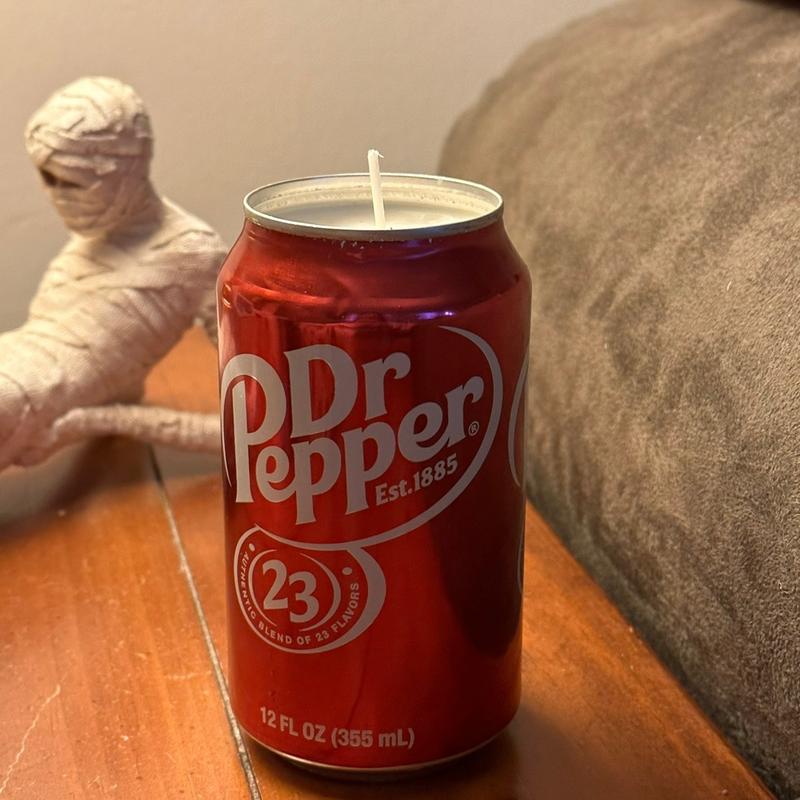 Dr Pepper Decorative Candle in Real Can - Vegan and Fun Fall Basket Luffy Bougie - Ornaments, Freshener bookish candle harry potter candles gift decoration holiday candle