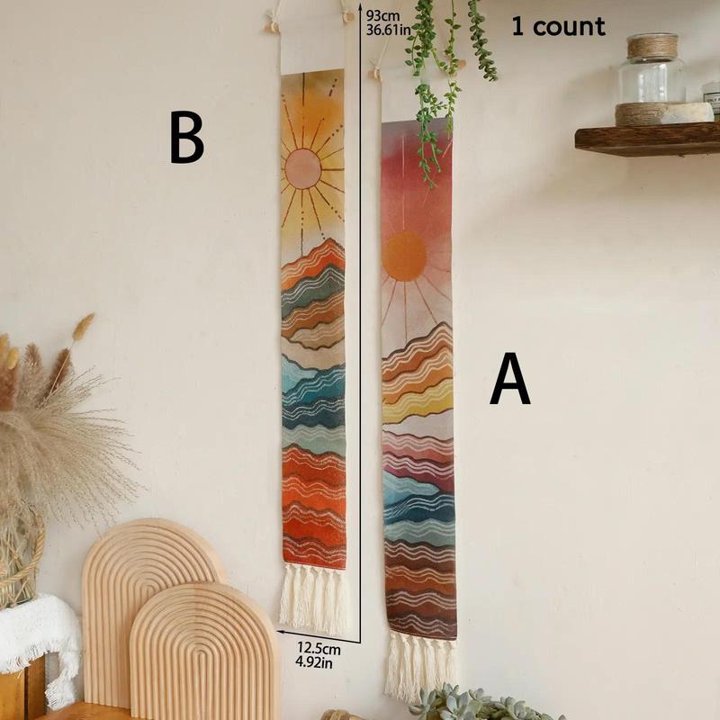 Bohemian Art Wall Hanging with Tassel for Valentine's Day Gifts, 1 Count Long Bohemian Hanging Decoration, Vertical Wall Art Decoration for Bedroom Bathroom Living Room, Mean Girls Decorations