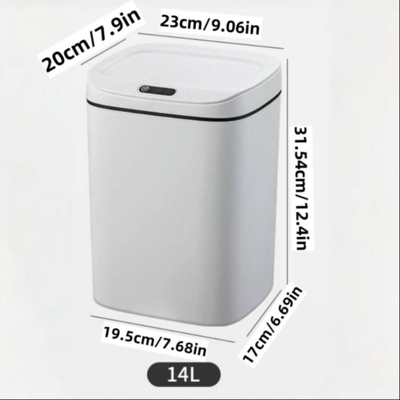 Automatic Sensor Trash , 1 Count 14L Large Capacity Smart Trash Bin, Battery Powered, Trash Cans for Kitchen, Portable Trash Can for Home Bedroom Office, Household Smart Garbage Can, Kitchen Aid Appliances (without Battery)