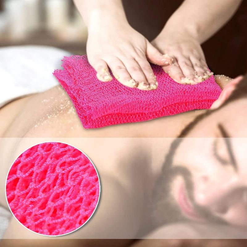 African Net Long Bath Net Sponge,African Bathing Body Exfoliating Net Shower Body  Back Scrubber Skin Smoother,Stretch Length to 66 INCH (Pink) Accessories