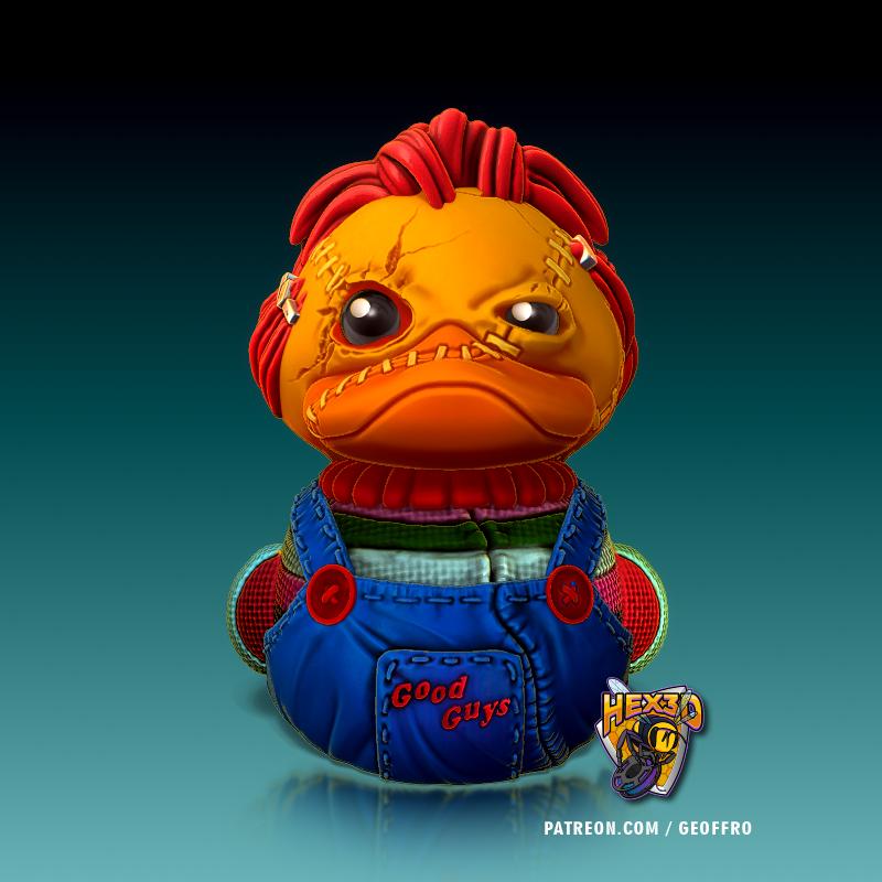 3D Printed Chucky Figurine for Duck Collectors and More - Quirky Home Decor by Hex3D Multicolor Ornaments Jeep Duck Cruise Duck