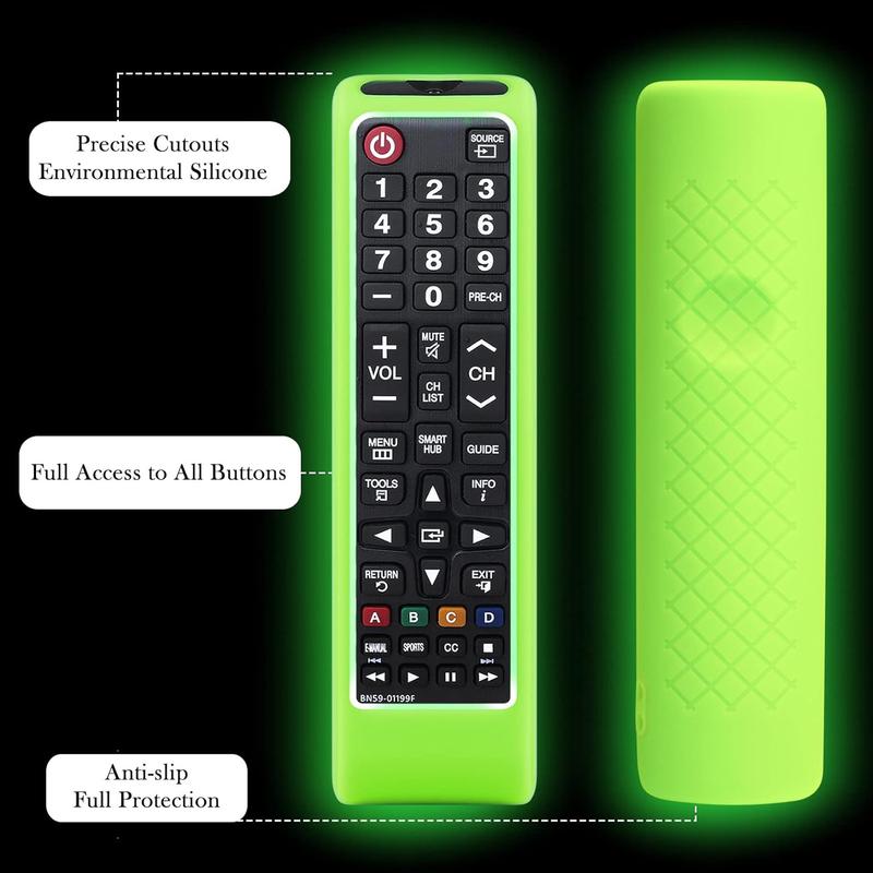 3 Pack Remote case for  TV Controller,  Remote Cover for BN59-01199F  Remote Control,  TV Remote  Sleeve Glow in The Dark Purple Green Blue Purple