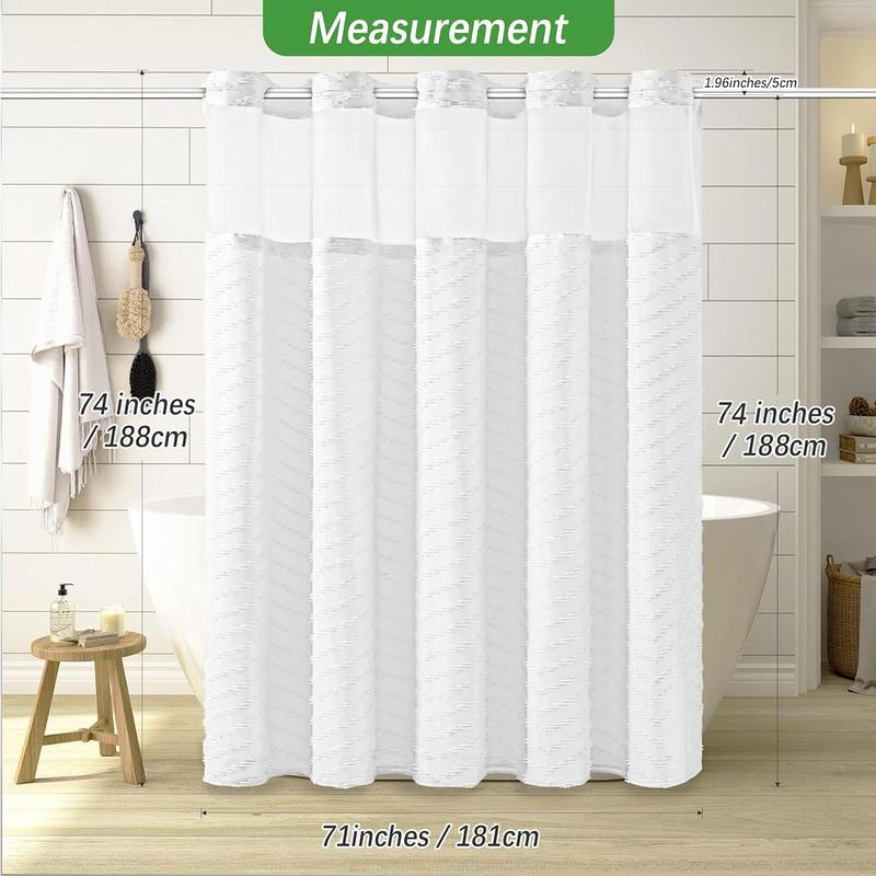 Striped Pattern Shower Curtain, 1 Count Modern Waterproof Bathroom Curtain, Bathroom Accessories for Home Hotel Salon Dormitory Decor